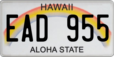 HI license plate EAD955