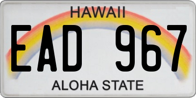 HI license plate EAD967