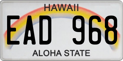 HI license plate EAD968