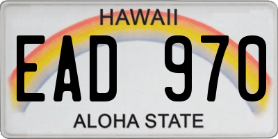 HI license plate EAD970