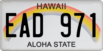 HI license plate EAD971