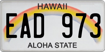 HI license plate EAD973