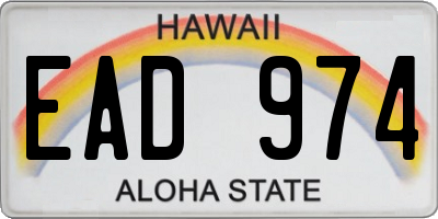 HI license plate EAD974