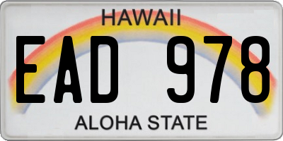 HI license plate EAD978