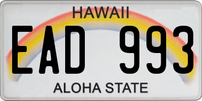 HI license plate EAD993