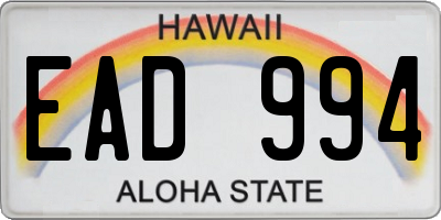 HI license plate EAD994