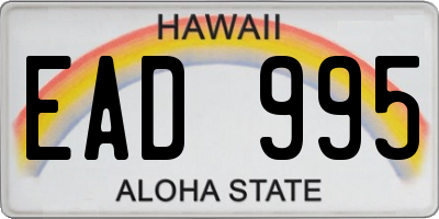 HI license plate EAD995
