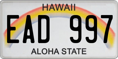 HI license plate EAD997