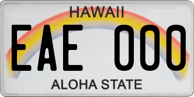 HI license plate EAE000