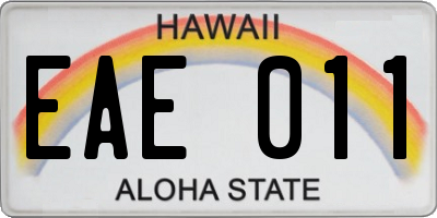 HI license plate EAE011