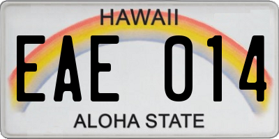 HI license plate EAE014