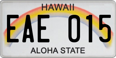 HI license plate EAE015