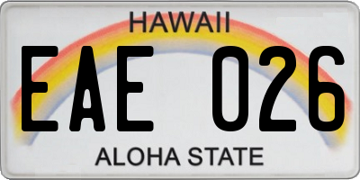 HI license plate EAE026