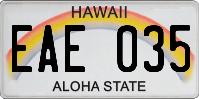 HI license plate EAE035