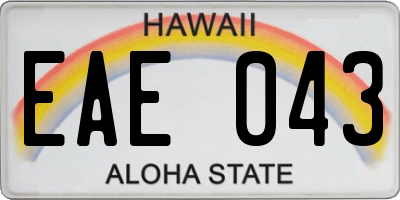 HI license plate EAE043