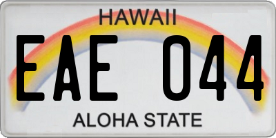 HI license plate EAE044