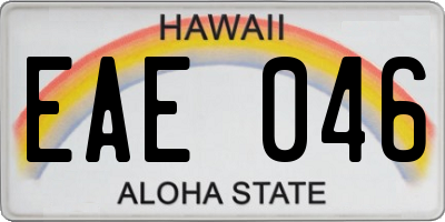 HI license plate EAE046