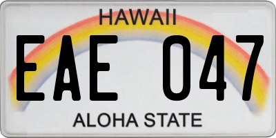 HI license plate EAE047