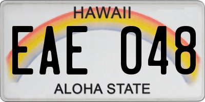 HI license plate EAE048