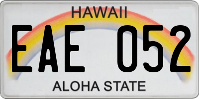 HI license plate EAE052