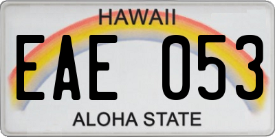 HI license plate EAE053