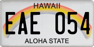 HI license plate EAE054