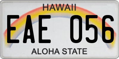 HI license plate EAE056