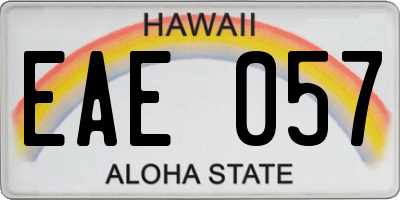 HI license plate EAE057