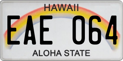 HI license plate EAE064