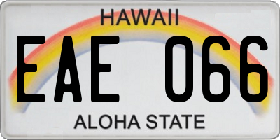 HI license plate EAE066