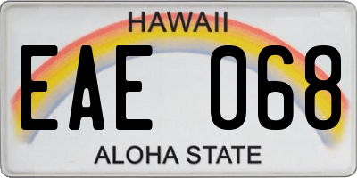 HI license plate EAE068