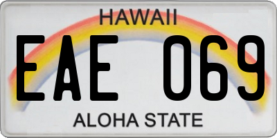 HI license plate EAE069