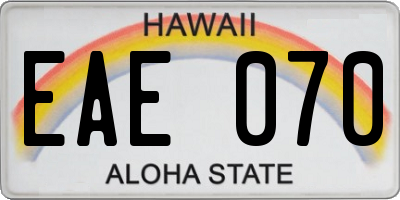 HI license plate EAE070