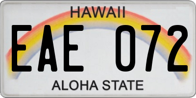 HI license plate EAE072