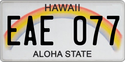 HI license plate EAE077