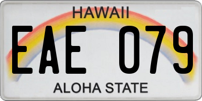 HI license plate EAE079