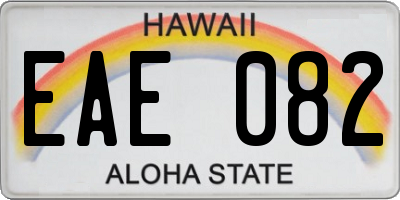 HI license plate EAE082