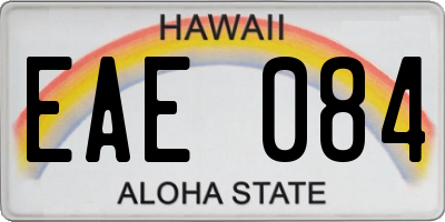 HI license plate EAE084