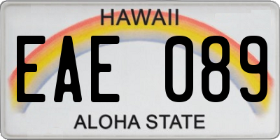 HI license plate EAE089