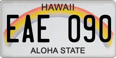 HI license plate EAE090