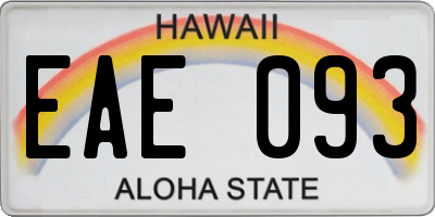 HI license plate EAE093