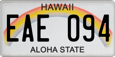 HI license plate EAE094