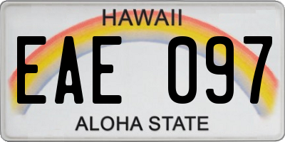 HI license plate EAE097