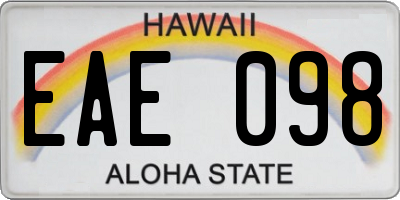 HI license plate EAE098