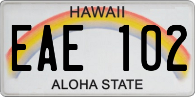 HI license plate EAE102