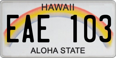 HI license plate EAE103