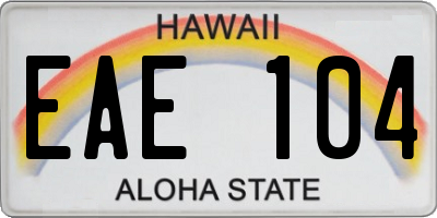 HI license plate EAE104