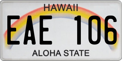 HI license plate EAE106