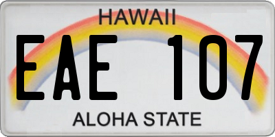 HI license plate EAE107