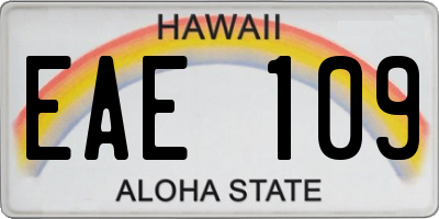 HI license plate EAE109